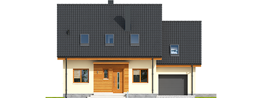E3 G1 ECONOMIC A - Projekty domów ARCHIPELAG - E3 G1 ECONOMIC (wersja A) - elewacja frontowa