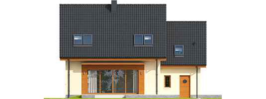 E3 G1 ECONOMIC A - Projekty domów ARCHIPELAG - E3 G1 ECONOMIC (wersja A) - elewacja tylna