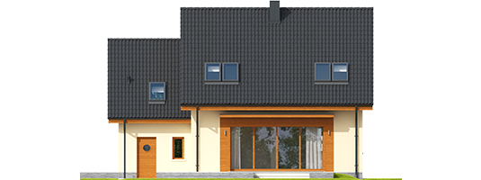E3 G1 ECONOMIC A - Projekty domów ARCHIPELAG - E3 G1 ECONOMIC (wersja A) - elewacja tylna
