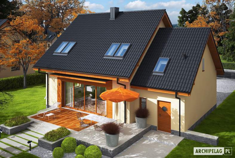 Projekt domu E3 G1 ECONOMIC (wersja A) - Projekty domów ARCHIPELAG - E3 G1 ECONOMIC (wersja A) - widok z góry