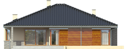 Flori II - Projekt domu Flori II - elewacja tylna