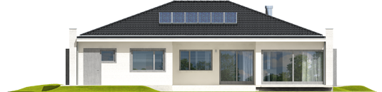 Marlon III G1 (white) - Projekt domu Marlon III G1 (biały) - elewacja tylna
