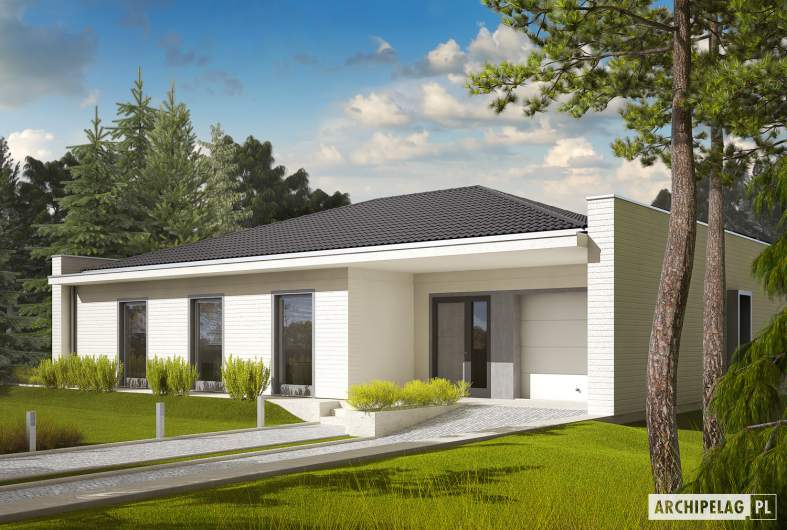 Projekt domu Marlon III G1 (biały) - wizualizacja frontowa
