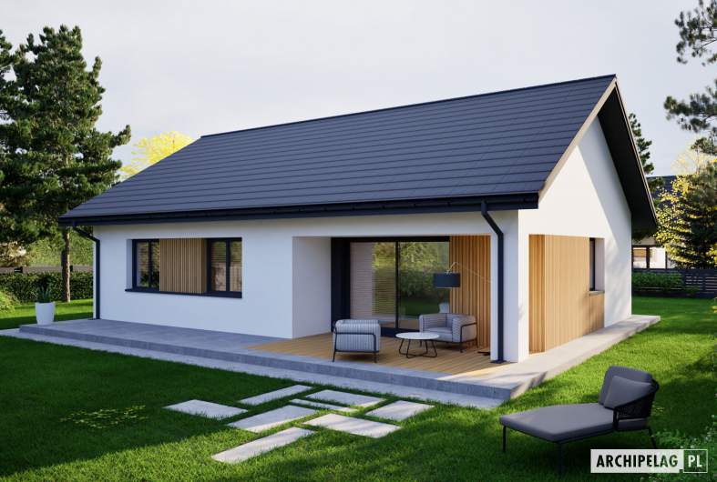 Projekt domu Mini 23 PLUS - wizualizacja ogrodowa