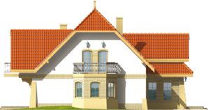 Poe II - Projekt domu Poziomka II - elewacja prawa