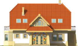 Poe II - Projekt domu Poziomka II - elewacja frontowa