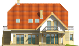 Poe II - Projekt domu Poziomka II - elewacja tylna