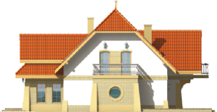 Poe II - Projekt domu Poziomka II - elewacja lewa