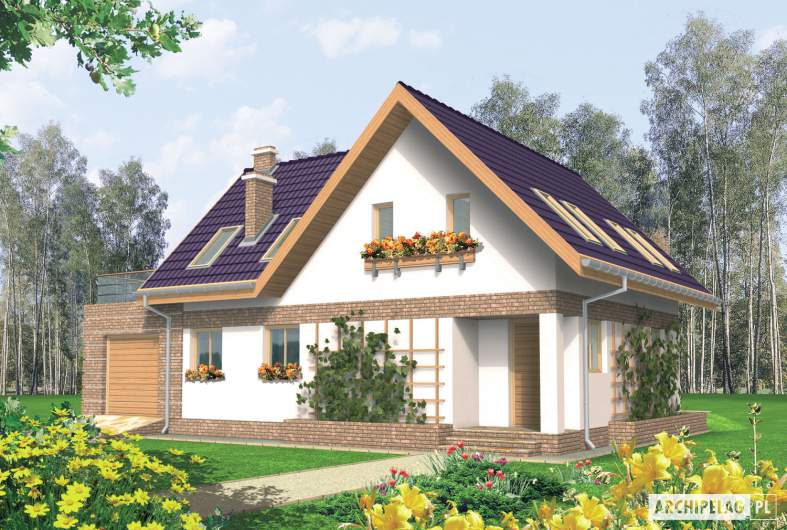 Projekt domu Madzia G1 - wizualizacja frontowa