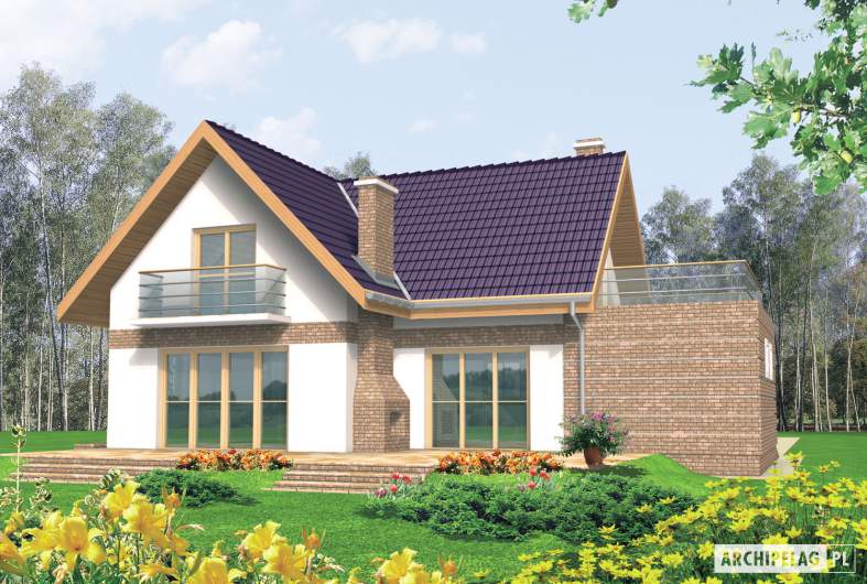 Projekt domu Madzia G1 - wizualizacja ogrodowa