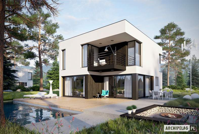 Projekt domu EX 2 soft - wizualizacja ogrodowa