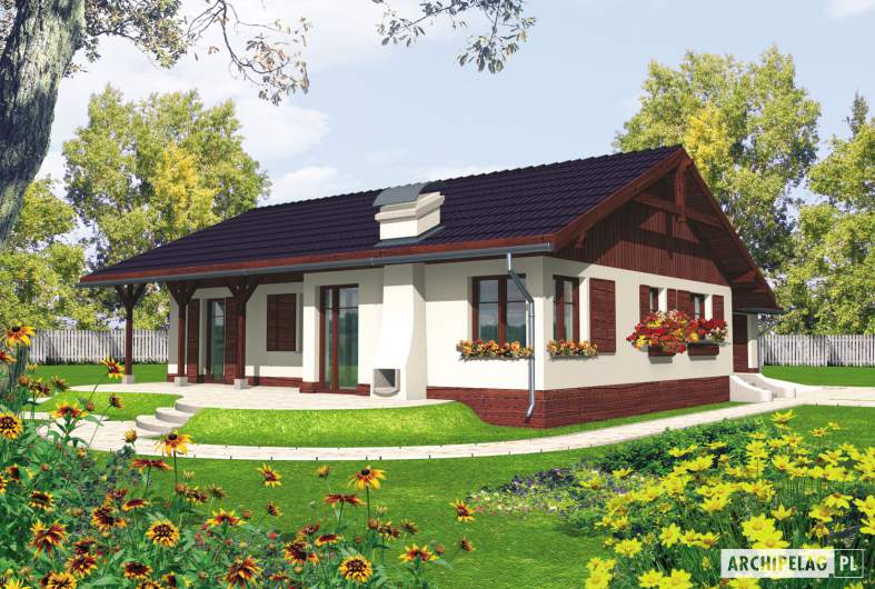 Projekt domu Romina G1 - wizualizacja ogrodowa