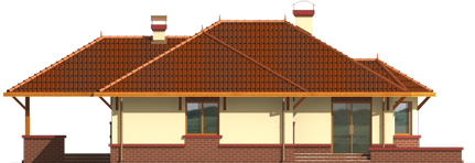 Maly - Projekt domu Małgosia (z wiatą) - elewacja tylna