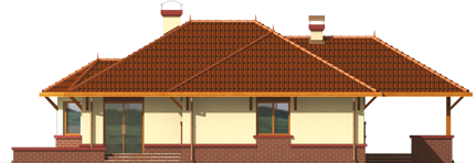 Maly - Projekt domu Małgosia (z wiatą) - elewacja tylna