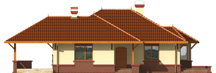 Maly - Projekt domu Małgosia (z wiatą) - elewacja frontowa