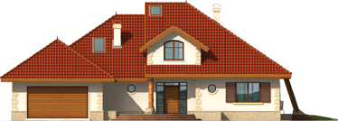 Diuna II G2 - Projekt domu Diuna G2 (lukarna) - elewacja frontowa