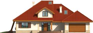 Diuna II G2 - Projekt domu Diuna G2 (lukarna) - elewacja frontowa