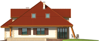 Diuna II G2 - Projekt domu Diuna G2 (lukarna) - elewacja prawa