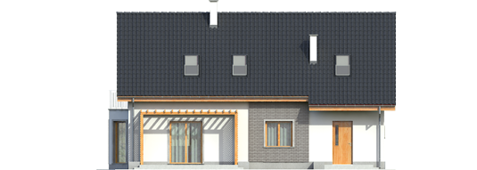 Ben II G1 (with a basement) - Projekt domu Ben II G1 (z piwnicą) - elewacja tylna