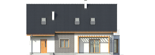 Ben II G1 (with a basement) - Projekt domu Ben II G1 (z piwnicą) - elewacja tylna