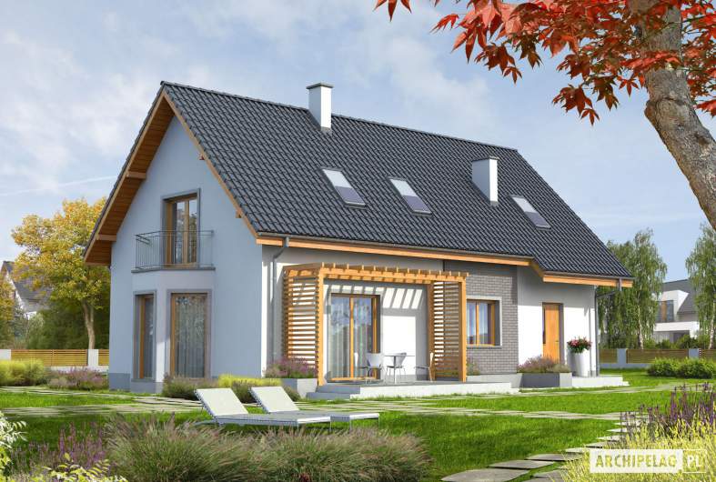 Projekt domu Ben II G1 (z piwnicą) - wizualizacja ogrodowa