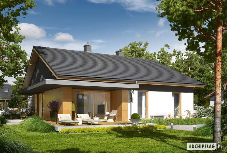 Projekt domu Iwo G1 - wizualizacja ogrodowa