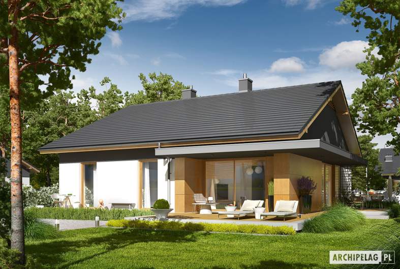 Projekt domu Iwo G1 - wizualizacja ogrodowa