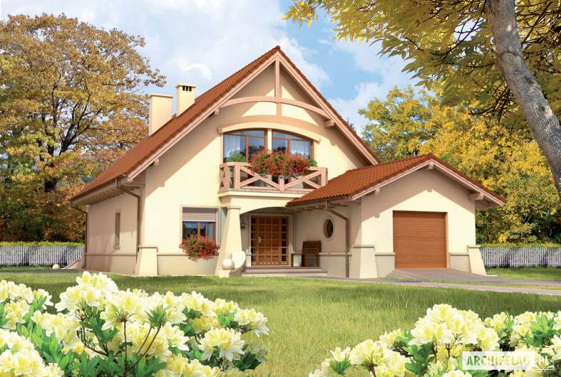 Projekt domu Wioletta G1 - wizualizacja frontowa