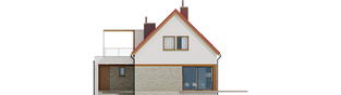 Projekt domu E13 III G1 ECONOMIC - elewacja tylna