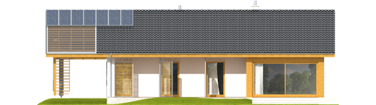 Eric III - Projekt domu Eryk (z wiatą) - elewacja tylna