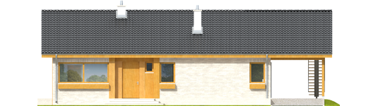 Eric III - Projekt domu Eryk (z wiatą) - elewacja frontowa