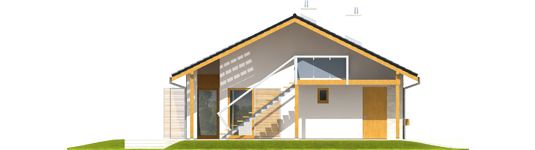 Eric III - Projekt domu Eryk (z wiatą) - elewacja prawa