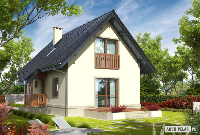 Projekt domu Martusia - Projekty domów ARCHIPELAG - Martusia - wizualizacja ogrodowa