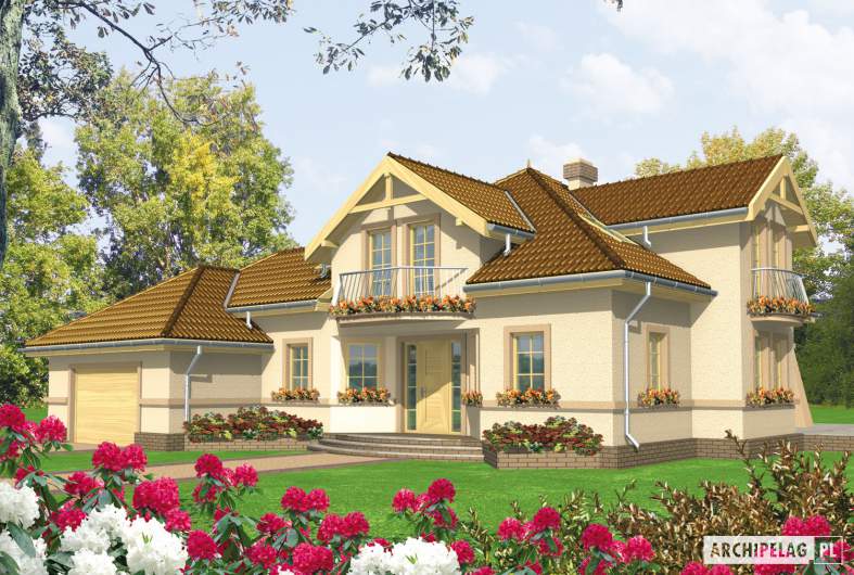 Projekt domu Artemida G2 - wizualizacja frontowa