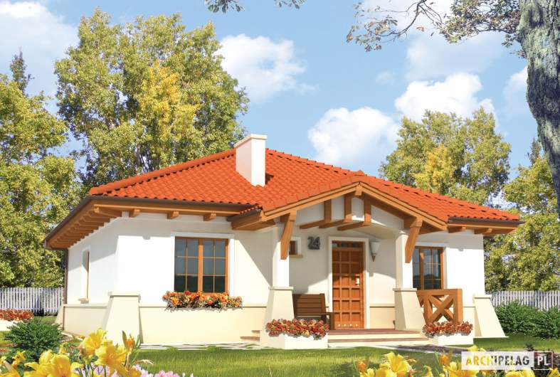 Projekt domu Edyta (etap II) - wizualizacja frontowa