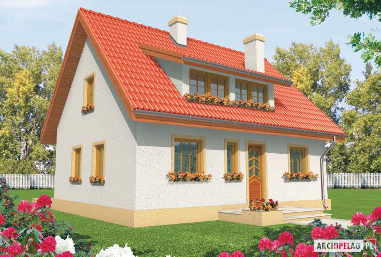 Projekt domu Calineczka - Projekty domów ARCHIPELAG - Calineczka - wizualizacja frontowa