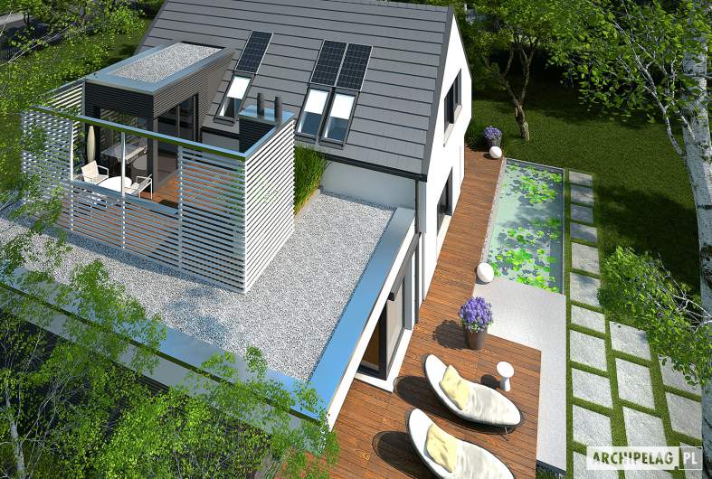 Projekt domu Markus G1 - widok z góry na taras