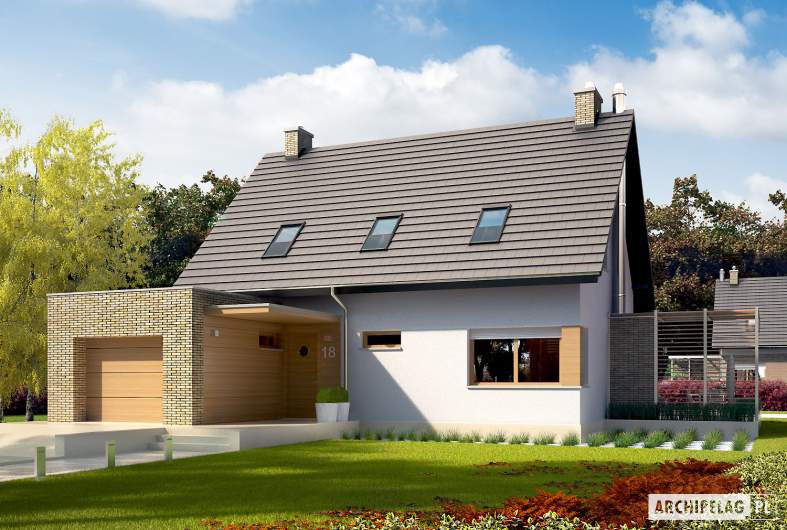 Projekt domu Tobiasz G1 ENERGO - wizualizacja frontowa