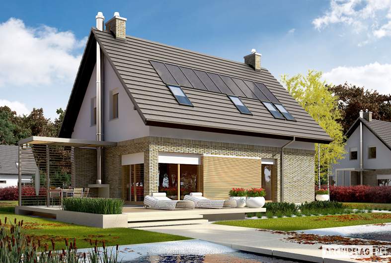 Projekt domu Tobiasz G1 ENERGO - wizualizacja ogrodowa