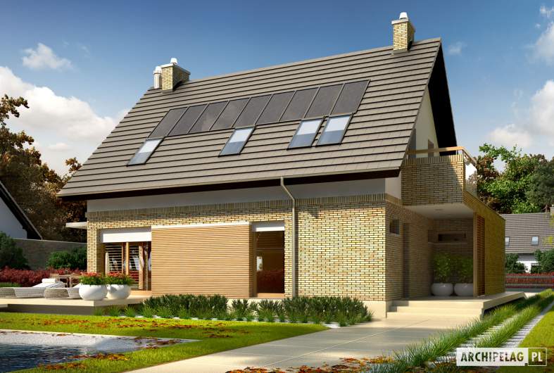 Projekt domu Tobiasz G1 ENERGO - wizualizacja ogrodowa