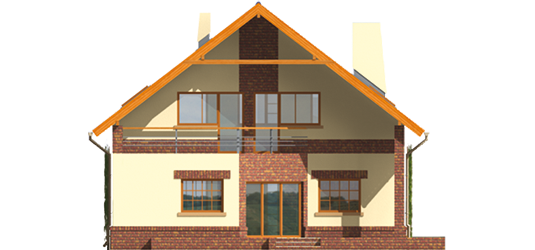 Joan G1 - Projekt domu Joasia G1 - elewacja tylna