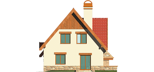 Inga G1 - Projekt domu Inga G1 - elewacja tylna