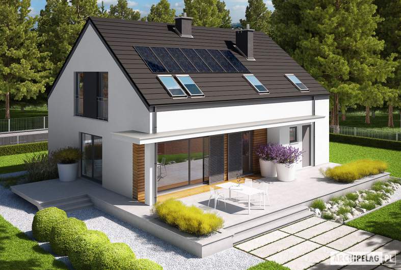 Projekt domu E4 G1  (wersja A) MULTI-COMFORT - widok z góry