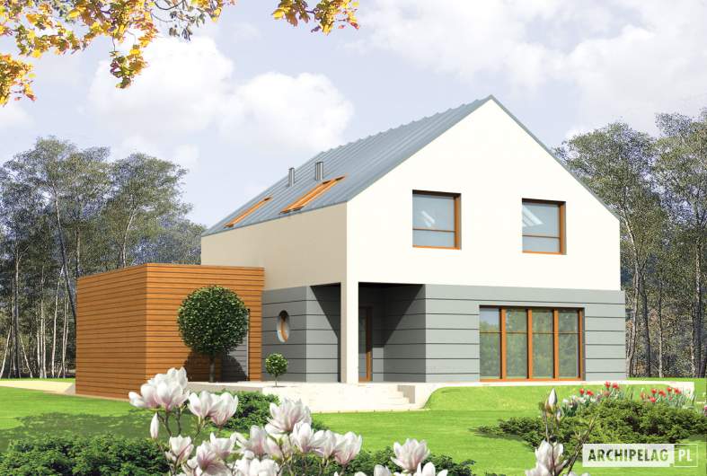Projekt domu Marek G1 - wizualizacja ogrodowa
