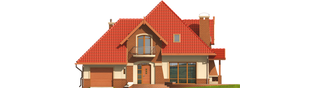 Projekt domu Izolda G1 - elewacja frontowa