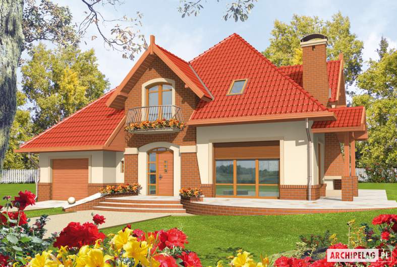 Projekt domu Izolda G1 - wizualizacja frontowa