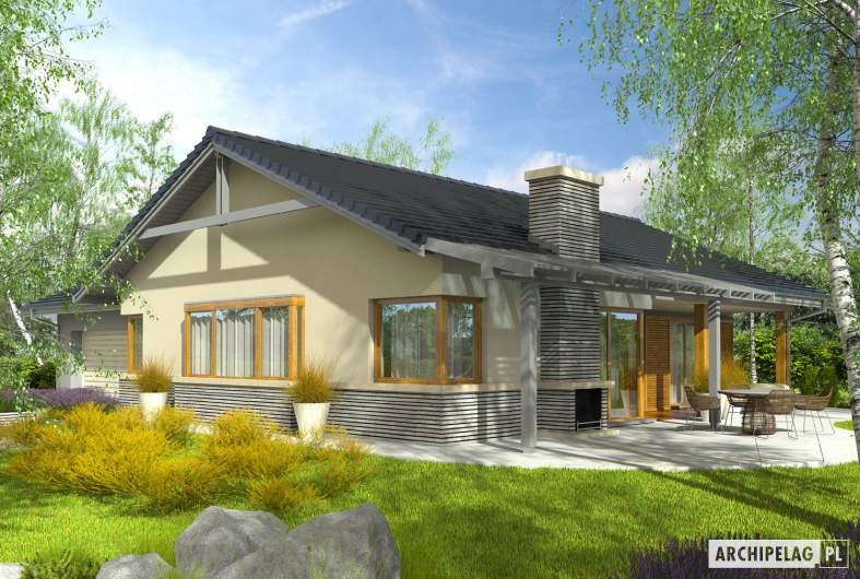Projekt domu Selena G2 (30 stopni) - Projekty domów ARCHIPELAG - Selena G2 (30 stopni) - wizualizacja ogrodowa
