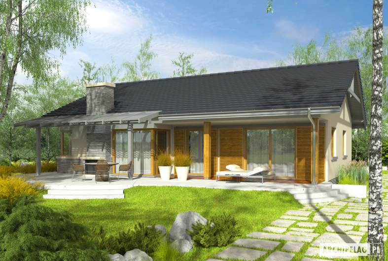Projekt domu Selena G2 (30 stopni) - Projekty domów ARCHIPELAG - Selena G2 (30 stopni) - wizualizacja ogrodowa