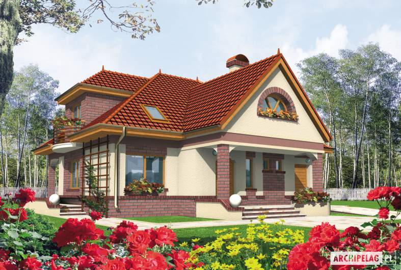 Projekt domu Liwia G1 - Projekty domów ARCHIPELAG - Liwia G1 - wizualizacja frontowa