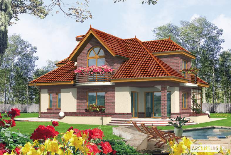 Projekt domu Liwia G1 - Projekty domów ARCHIPELAG - Liwia G1 - wizualizacja ogrodowa